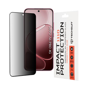 Folie de protectie Techsuit 111D Privacy Full Glue compatibil cu Oppo A6 Pro 4G / A6 Pro 5G, Negru