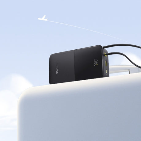 Baterie externa Baseus EnerFill Bipow2 Pro (E0027701), Built-in USB-C Cable, 20000mAh, 22.5W, Digital Display, Negru Cosmic