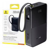 Baterie externa Baseus EnerFill Bipow2 Pro (E0027701), Built-in USB-C Cable, 20000mAh, 22.5W, Digital Display, Negru Cosmic