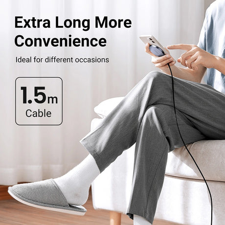 Incarcator Ugreen Wireless CD245 (30233), Qi, 15W, MagSafe, Aluminum Alloy, Strong Magnets, USB-C Cable Included, 1.5m, Gri