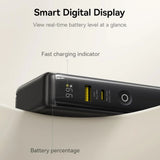 Baterie externa Baseus Nomos NT11 Omni (P10078807123-00), With USB-C Cable, 10000mAh, 67W, Digital Display, Negru Cosmic