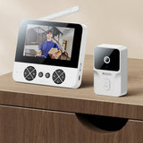 Yesido Wireless Video Intercom Doorbell (KM27), 2.4G, 2K HD 1080*720px, 1000mAh, 4.3" TFT Screen, UK Plug, Alb