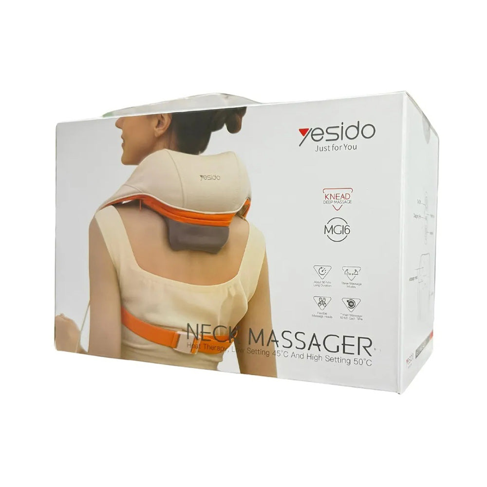 Yesido Neck Massager (MG16), 3 Massage Modes, Integrated Heat Therapy, Shiatsu Kneading Technology, 2000mAh, Bej