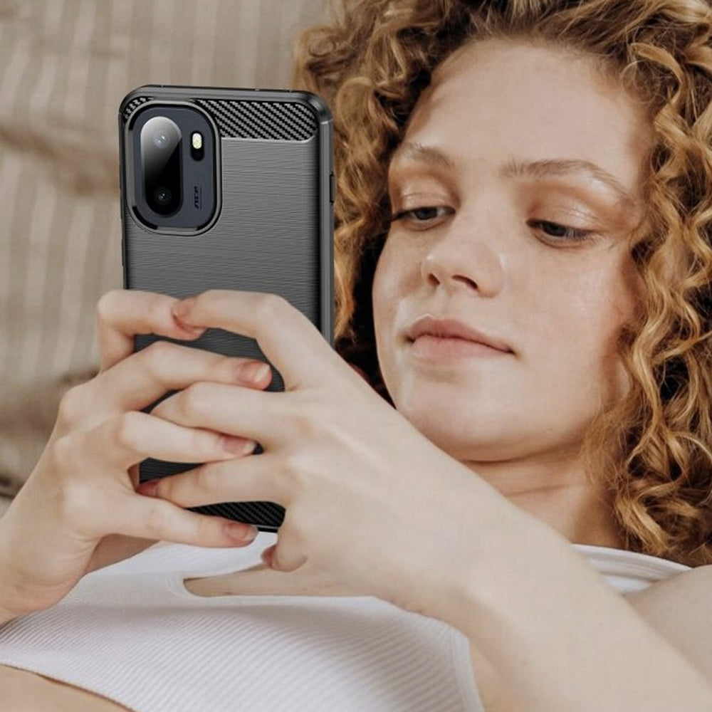 Husa de protectie Techsuit Carbon Silicone compatibil cu OnePlus 15R, Negru