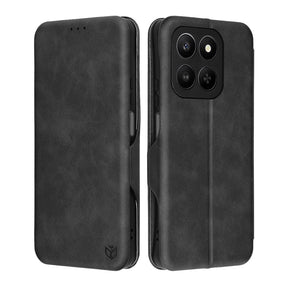 Husa de protectie Techsuit Safe Wallet Plus compatibil cu Honor 400 Smart 5G / 400 Smart 4G / X7d 4G, Negru