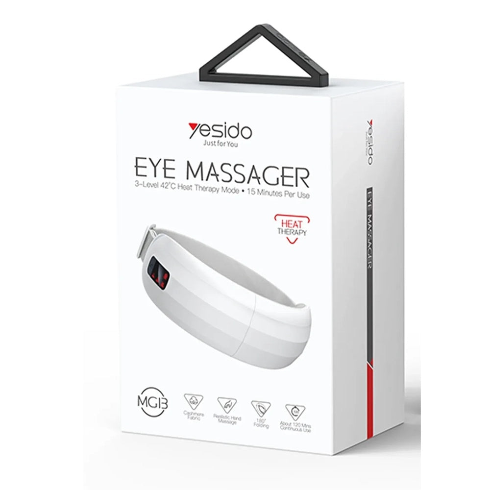 Yesido Eye Massager (MG13), Type-C, Rechargeable, Adjustable, 3-Level Temperature Adjustment, 600mAh, Alb