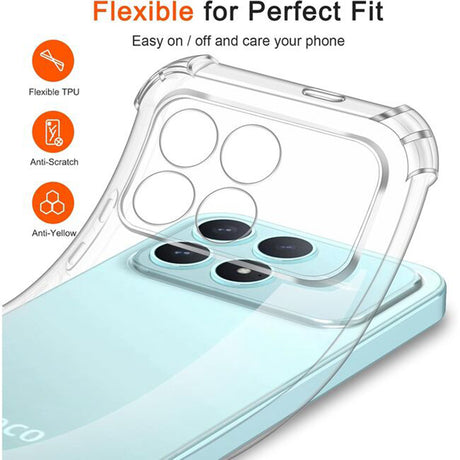 Husa de protectie Techsuit Shockproof Clear Silicone compatibil cu Xiaomi Poco F8 Ultra, Transparent