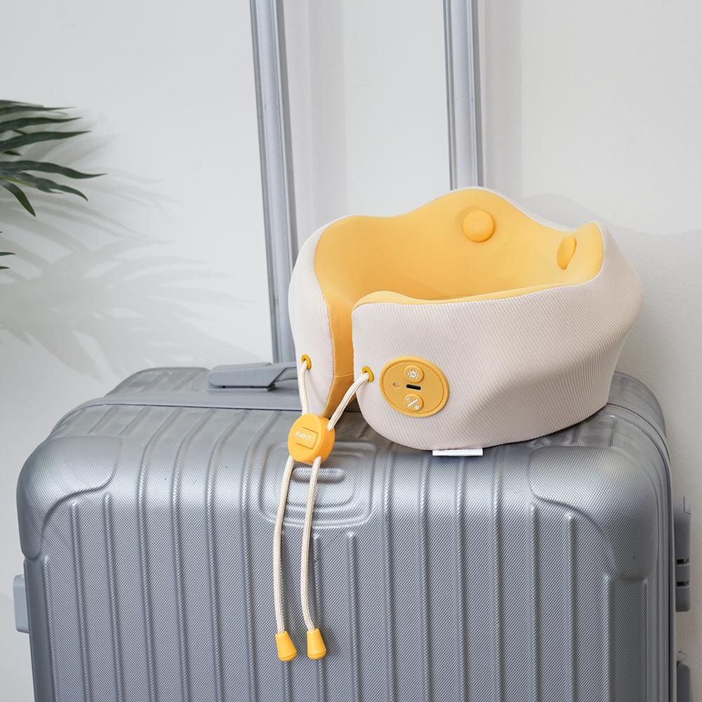 Havit Neck Massager Smart Life (NM1702), for Travel, Portable, Lightweight, Hot Compress, Memory Foam, 2200mAh, Galben