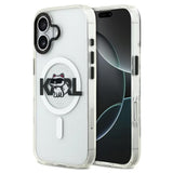 Husa de protectie Karl Lagerfeld IML Choupette Sketch Logo MagSafe (KLHMP17SHGCHGKBT) compatibil cu iPhone 17, Transparent