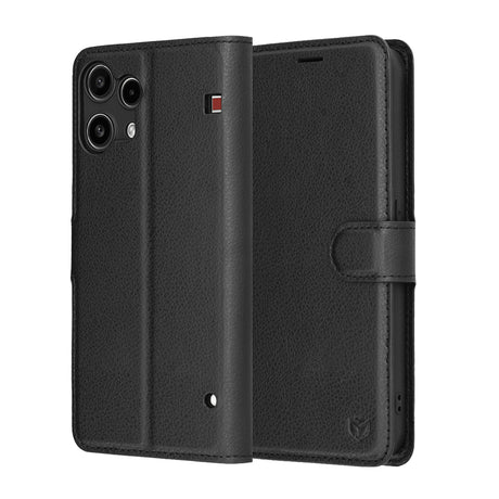 Husa de protectie Techsuit Leather Folio compatibil cu Nothing Phone (3a) Lite, Negru