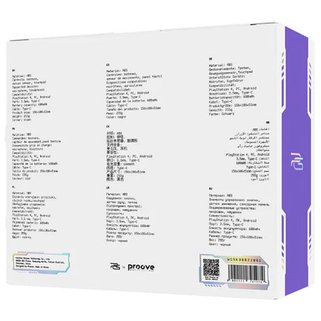 Accesoriu gaming Proove Wireless Controller Skadi (WGSK00022016), Ergonomic, USB-C, AUX, Touch-pad, PS4, PC, Android, 600mAh, Alb /Purple