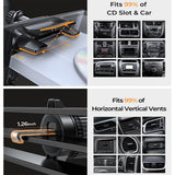 Suport Lisen (YL0222040016), for Air Vent, CD Slot, 2in1, Universal, Multi-Angle Adjustment, Secure Fit, Negru
