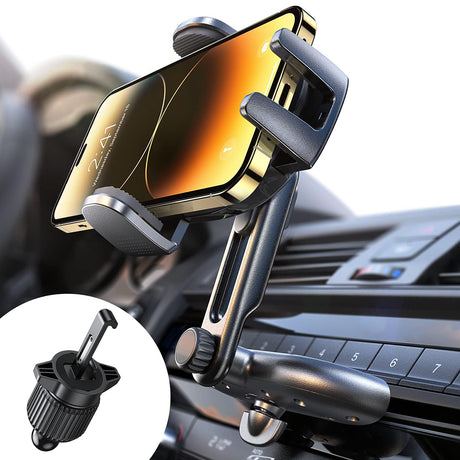 Suport Lisen (YL0222040016), for Air Vent, CD Slot, 2in1, Universal, Multi-Angle Adjustment, Secure Fit, Negru