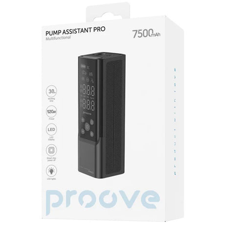 Gadget Proove Car Pump Assistant Pro (PPAP80010901), Portable Compressor, with Digital Display, LED Flashlight, 120W, Negru
