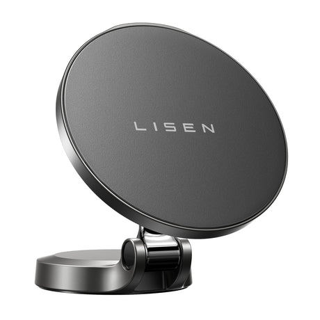 Suport Lisen with Wireless Charging (YL0223090006), Magnetic, for Dashboard, Universal, Elegant, 15W, Negru