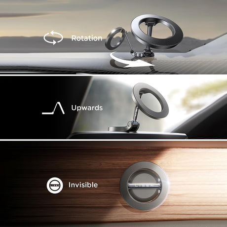 Suport Lisen (YL0224010003), MagSafe, for Dashboard, Universal, 360° Rotation, Foldable, N52 Magnets, Negru