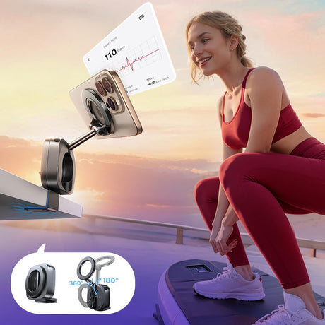 Suport Lisen (YL0224110001), Magnetic for Dashboard, Desk, 360° Rotation, Foldable, Table Clip, Secure Fit, Negru