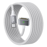 Cablu Lisen (YL0123070001), Type-C to MagSafe 3, for MacBook, 140W, Super Fast Charging, Braided, 2m, Argintiu