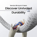 Cablu Lisen (YL0123070001), Type-C to MagSafe 3, for MacBook, 140W, Super Fast Charging, Braided, 2m, Argintiu