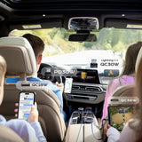 Incarcator Lisen Car (YL0224080017), 4in1, USB, Type-C, with 2x Retractable Cable, LED Display, 96W, 12V=24V, Negru