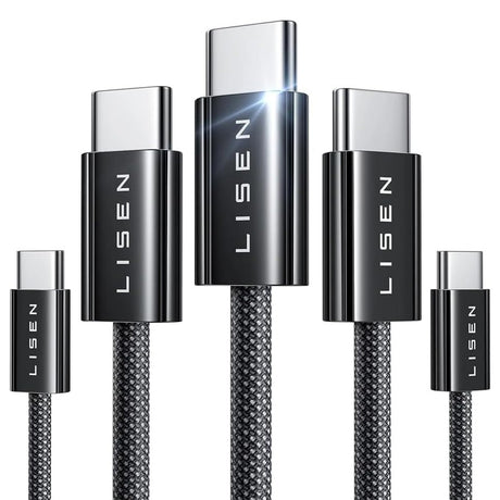 Cablu Lisen (set de 5) (YL0123070010), Type-C, 60W, 480Mbps, Fast Charging, Braided, 1m/1m/2m/2m/3m, Negru