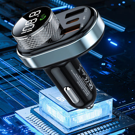 Incarcator Proove Car with FM Modulator (FMSL30110001), USB, Type-C, U-Disk, TF, Bluetooth 5.4, Fast Charge, 30W, Negru