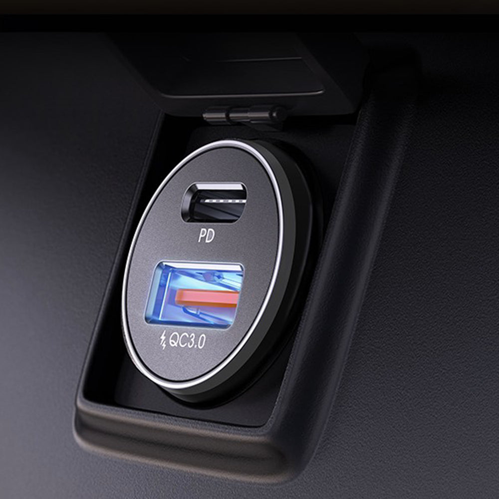 Incarcator Lisen Car (YL0223080037) (set de 2), USB, Type-C, PD36W, Q3.0, 12V/24V, Negru
