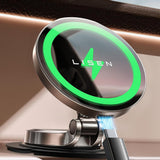 Suport Lisen with Wireless Charging (YL0223090006), Magnetic, for Dashboard, Universal, Elegant, 15W, Negru