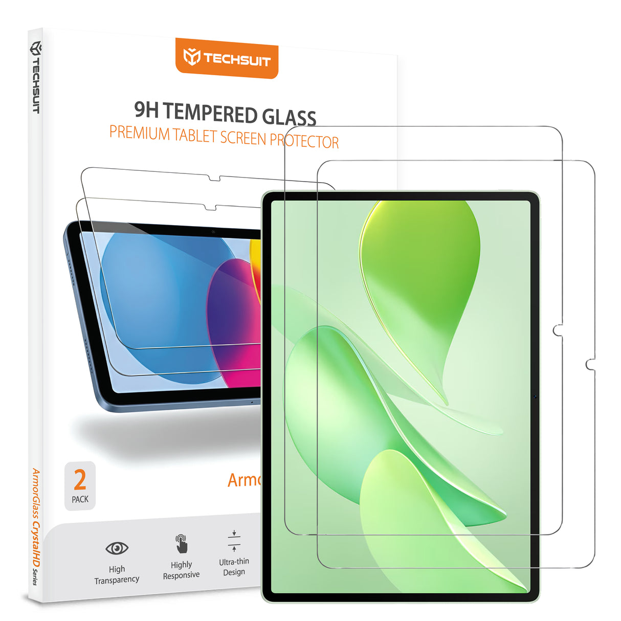Husa de protectie tableta Techsuit ArmorGlass CrystalHD (set de 2) compatibil cu Huawei MatePad 12 X (2025), Transparent