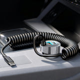 Incarcator Lisen Car (YL0223120020), with Type-C Cable, USB, Type-C, Fast Charge, 90W, 12V/24V, Negru