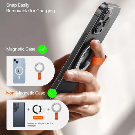Torras Suport Torras Ostand Magnetic Ring, 360° Rotatable Stand, Phone Holder/Grip, Easy Attach, Argintiu – imagine 7