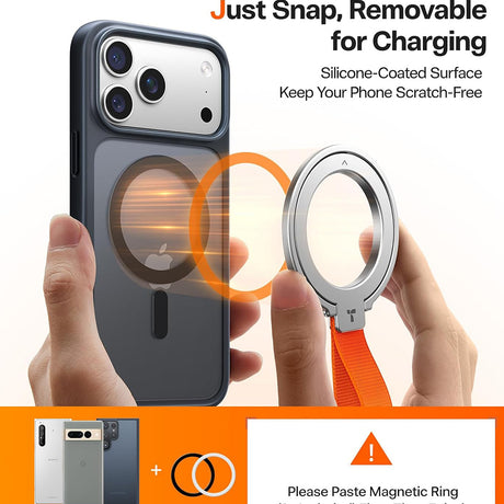 Torras Suport Torras Ostand Magnetic Ring, 360° Rotatable Stand, Phone Holder/Grip, Easy Attach, Bleumarin – imagine 7