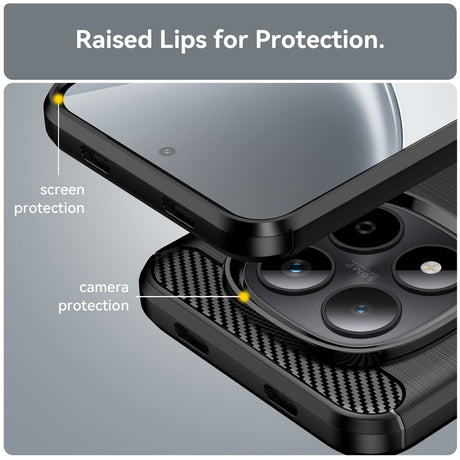 Husa de protectie Techsuit Carbon Silicone compatibil cu Xiaomi Redmi Note 15 Pro 5G, Negru