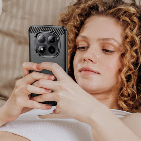 Husa de protectie Techsuit Carbon Silicone compatibil cu Xiaomi Redmi Note 15 Pro 5G, Negru