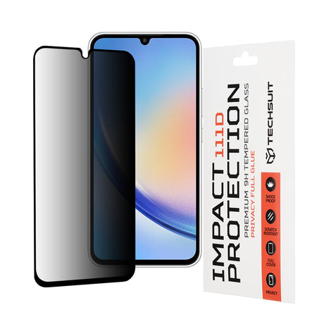 Folie de protecție Techsuit 111D Privacy Full Glue pentru Samsung Galaxy A34 5G, neagră