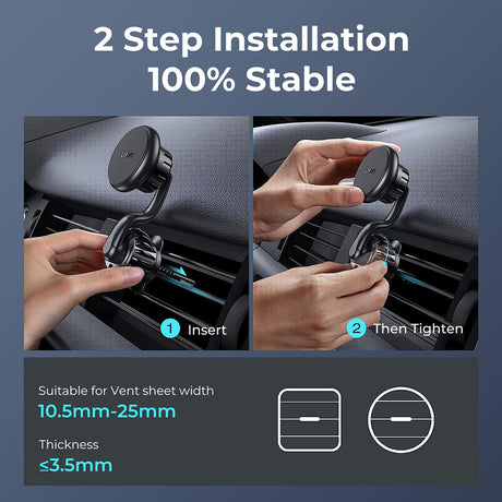 Suport Lisen (YL0222060002), MagSafe, for Air Vent, Universal, Multi-Angle Adjustment, Secure Fit, N52 Magnets, Negru