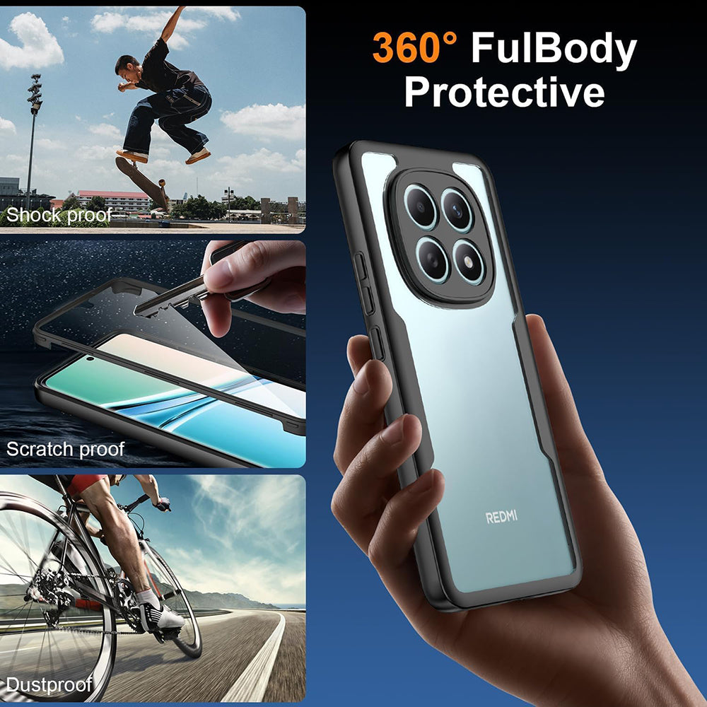 Folie de protectie Techsuit ColorVerse 360 Series + compatibil cu Xiaomi Redmi Note 15 4G, Negru