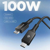 Cablu Spigen Essential EB10015CC (ACA10421), Fast Charging, Type-C, 100W, 5Gbps, E-Marker Chip, 1.5m, Negru