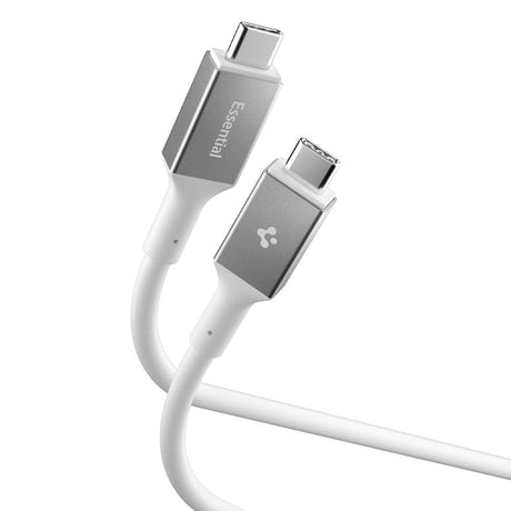 Cablu Spigen Essential EB24015CC (ACA10422), Fast Charging, Type-C, 240W, 40Gbps, E-Marker Chip, 8K, 1.5m, Alb