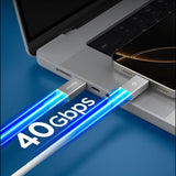 Cablu Spigen Essential EB24015CC (ACA10422), Fast Charging, Type-C, 240W, 40Gbps, E-Marker Chip, 8K, 1.5m, Alb
