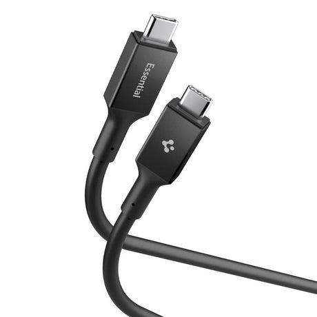 Cablu Spigen Essential EB24015CC (ACA10423), Fast Charging, Type-C, 240W, 40Gbps, E-Marker Chip, 8K, 1.5m, Negru