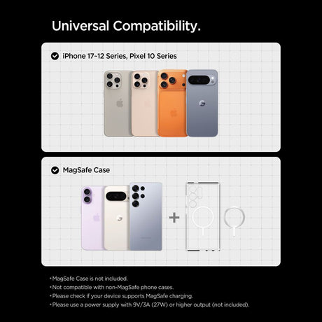 Suport Spigen with Wireless Charging Essential EV15MAQ (ACP10513), MagSafe, Fast Charge, Qi2, for Air Vent, 15W- Black