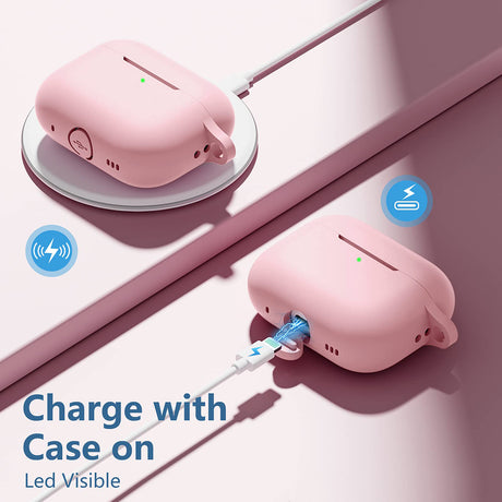 Casti Techsuit Silicone Case, for AirPods Pro 3, Smooth Ultrathin Material, Roz Inchis