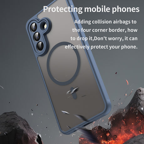 Husa de protectie Techsuit HaloFrost II MagSafe compatibil cu Samsung Galaxy A57 5G, Bleumarin