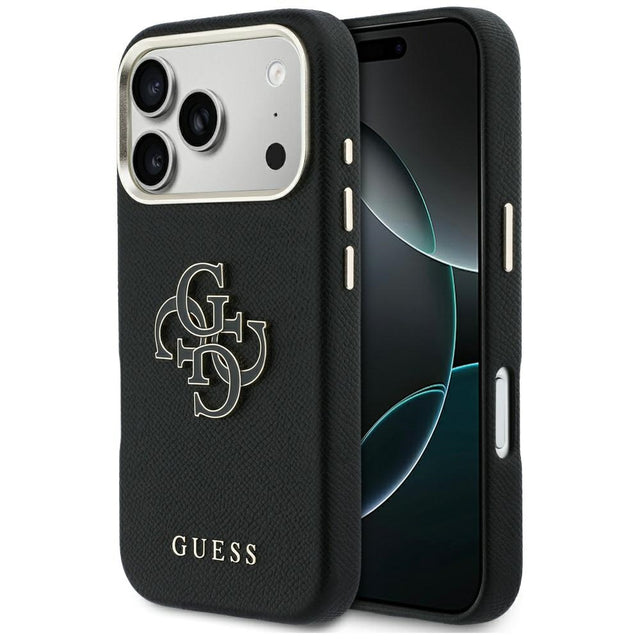 Husa de protectie Guess Hardcase Resin Logo (GUHCP17L5PS4RGGK) compatibil cu iPhone 17 Pro, Negru