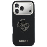 Husa de protectie Guess Hardcase Resin Logo (GUHCP17L5PS4RGGK) compatibil cu iPhone 17 Pro, Negru