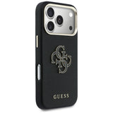 Husa de protectie Guess Hardcase Resin Logo (GUHCP17L5PS4RGGK) compatibil cu iPhone 17 Pro, Negru
