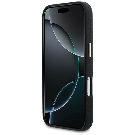 Husa de protectie Guess Hardcase Resin Logo (GUHCP17L5PS4RGGK) compatibil cu iPhone 17 Pro, Negru