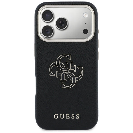 Husa de protectie Guess Hardcase Resin Logo (GUHCP17X5PS4RGGK) compatibil cu iPhone 17 Pro Max, Negru