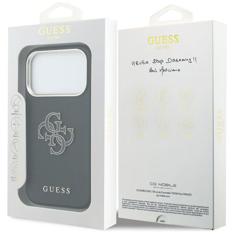 Husa de protectie Guess Hardcase Resin Logo (GUHCP17X5PS4RGGK) compatibil cu iPhone 17 Pro Max, Negru